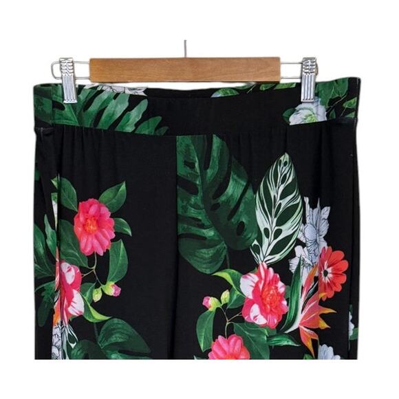Not For Sale Vince Camuto Pants Women Large Black Wide Leg Tropical - Picture 3 of 9